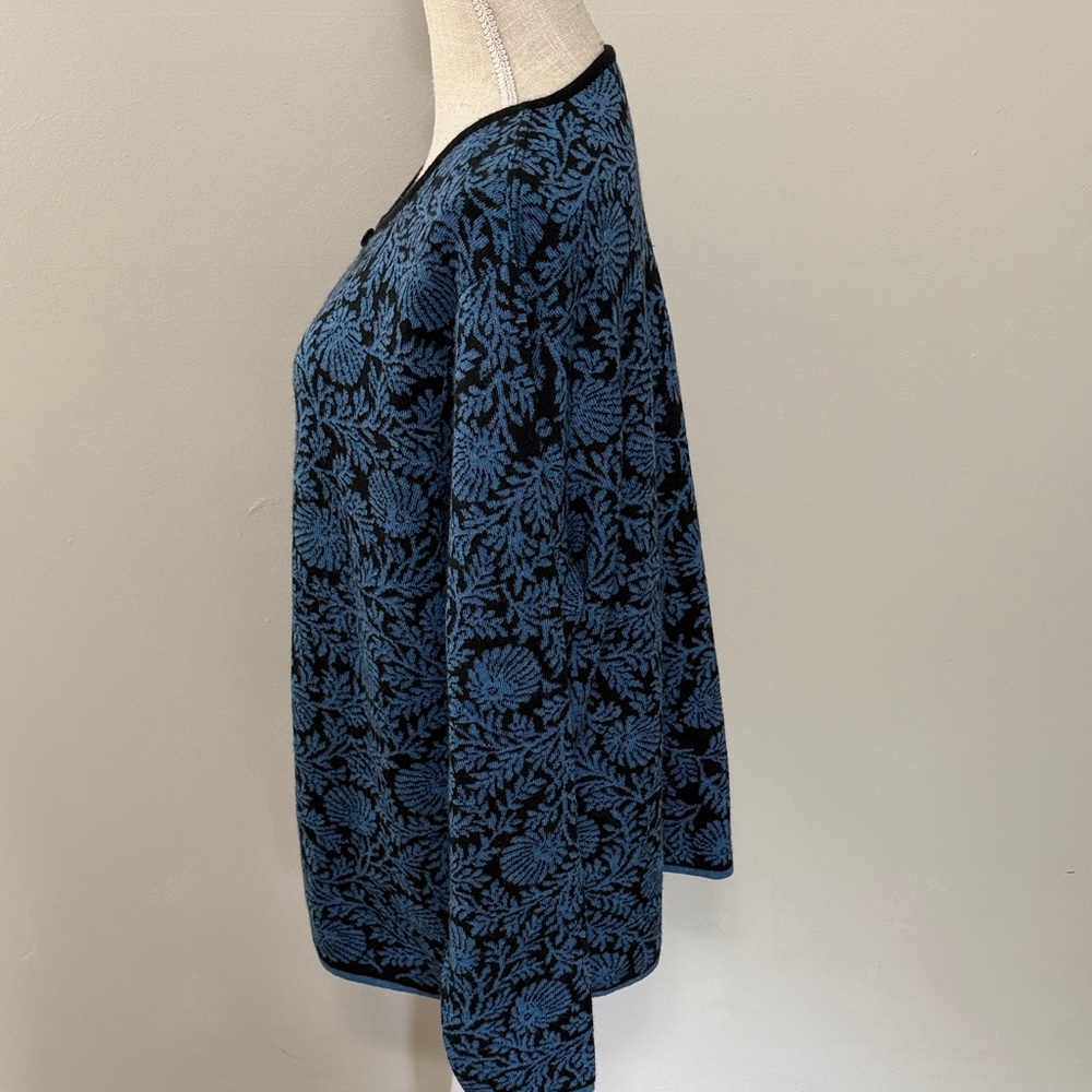 NorthStyle Black & Blue Floral Knit Cardigan Sweater - Picture 5 of 7